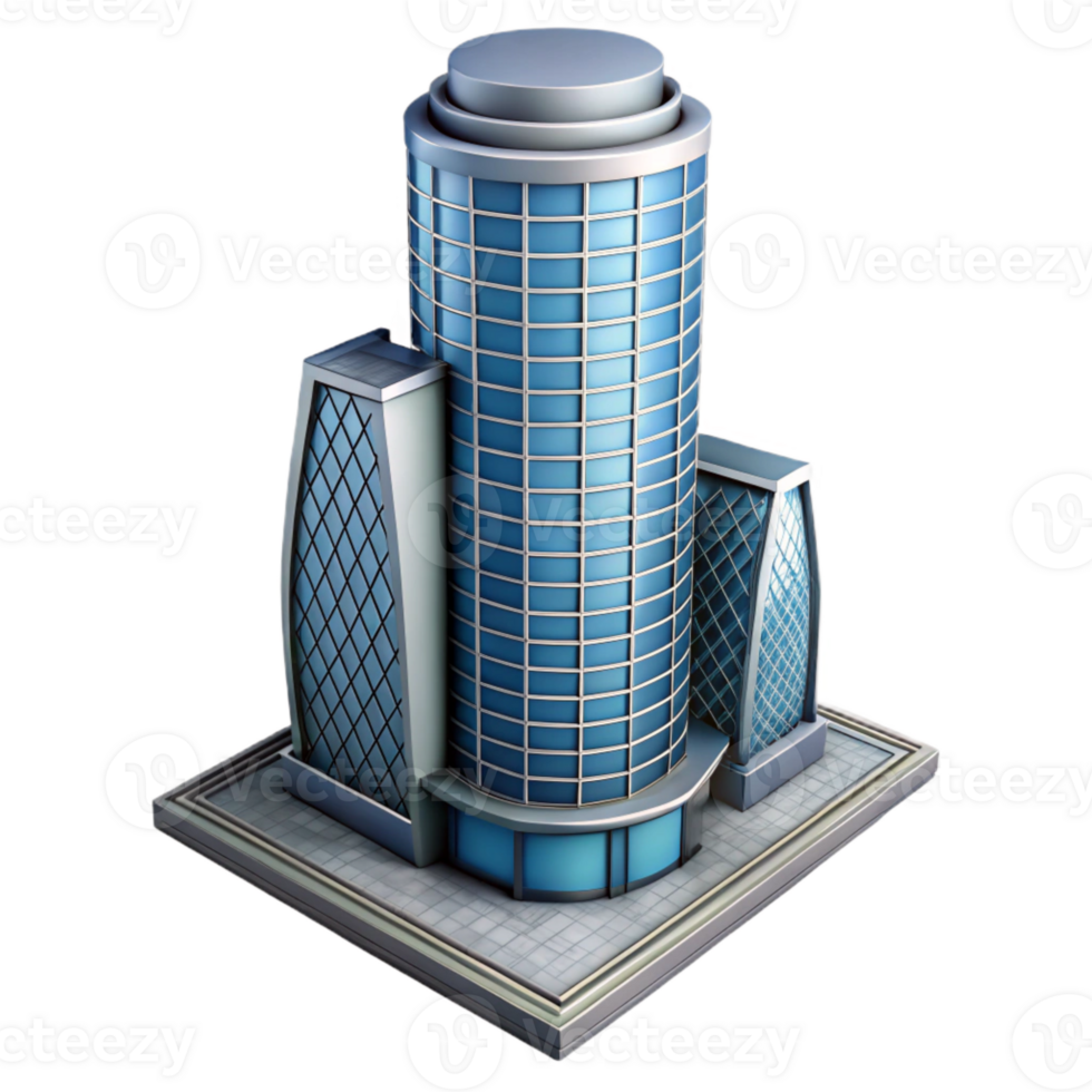 serene abstract Building Skyscraper Modern Architecture Isolated Element premium png