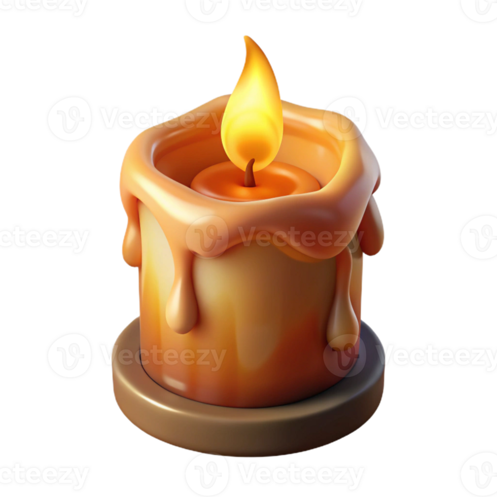 impressive rustic Burning Candle Cutout with Warm Glow premium png