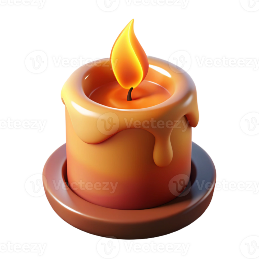 elegant vintage Burning Candle Cutout with Warm Glow original png
