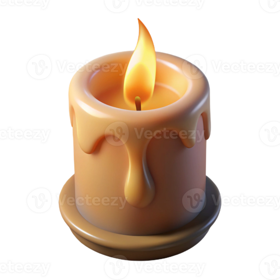 magnificent minimalist Burning Candle Soft Lighting Transparent Background high resolution png