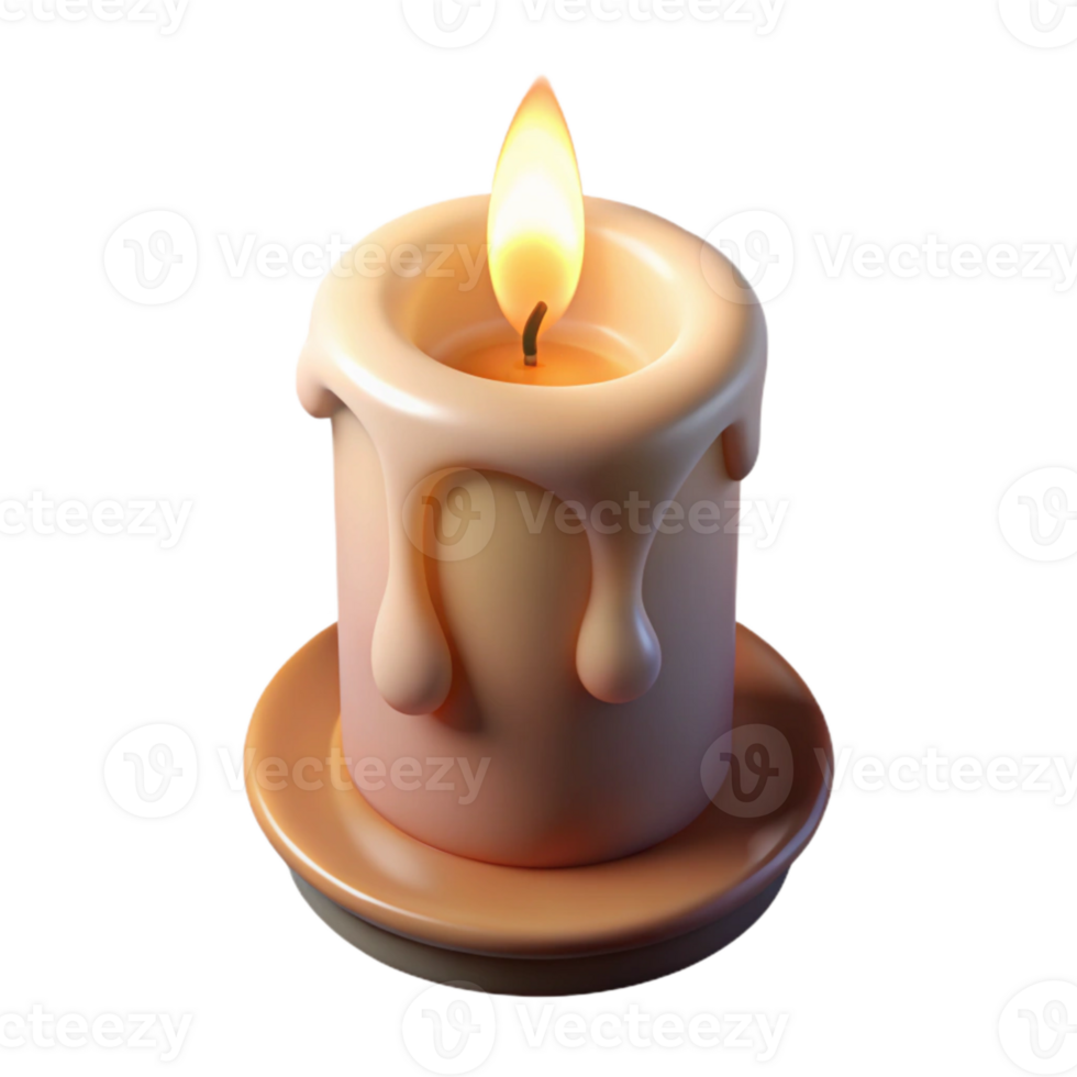 serene contemporary Burning Candle Soft Lighting Transparent Background genuine png