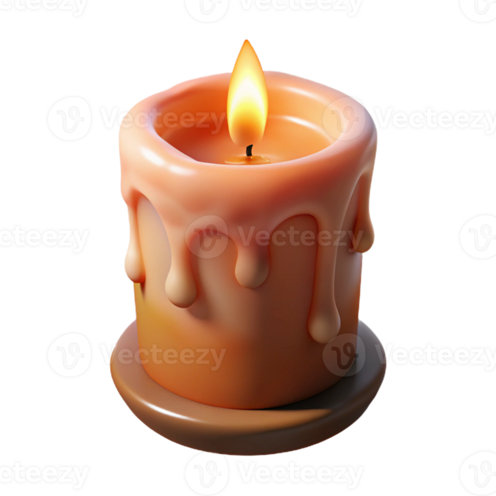 beautiful modern Burning Candle Soft Lighting Transparent Background professional png