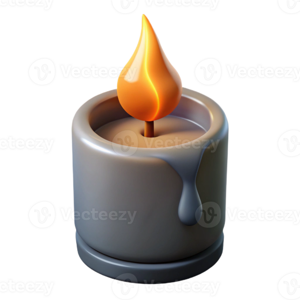 serene traditional Burning Candle with Flame Isolated high quality png