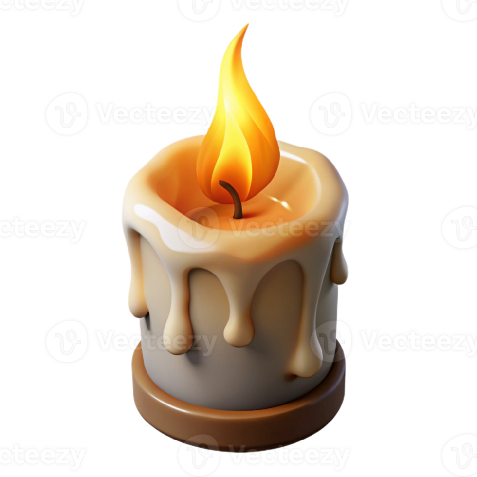 magnificent artistic Burning Candle with Flame Isolated premium png