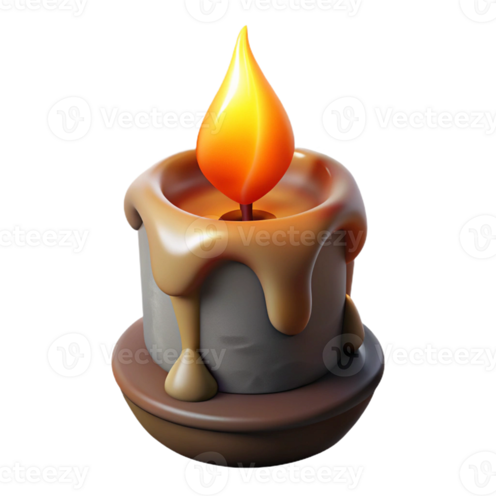 impressive minimalist Burning Candle with Flame Isolated exclusive png