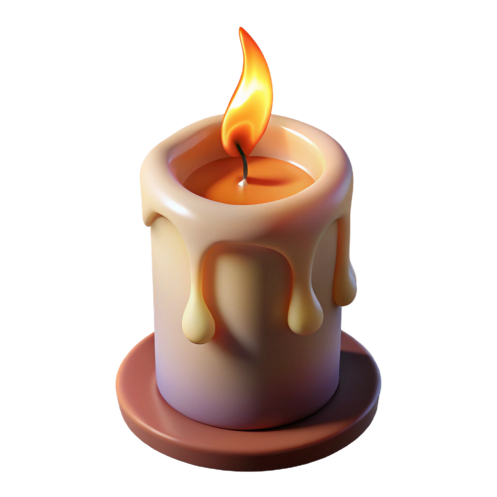 extraordinary abstract Burning Candle with Long Wick Cutout Transparent Background high resolution png