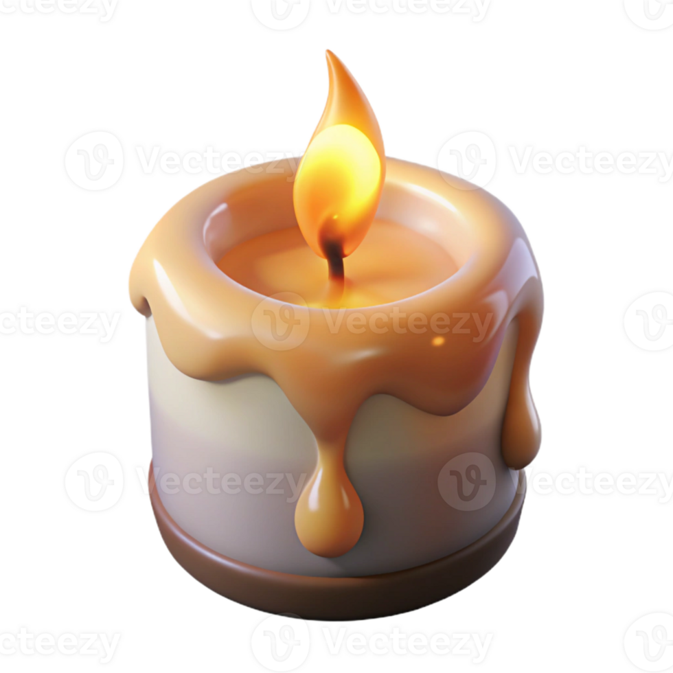 serene traditional Burning Candle with Soft Light Isolated professional png