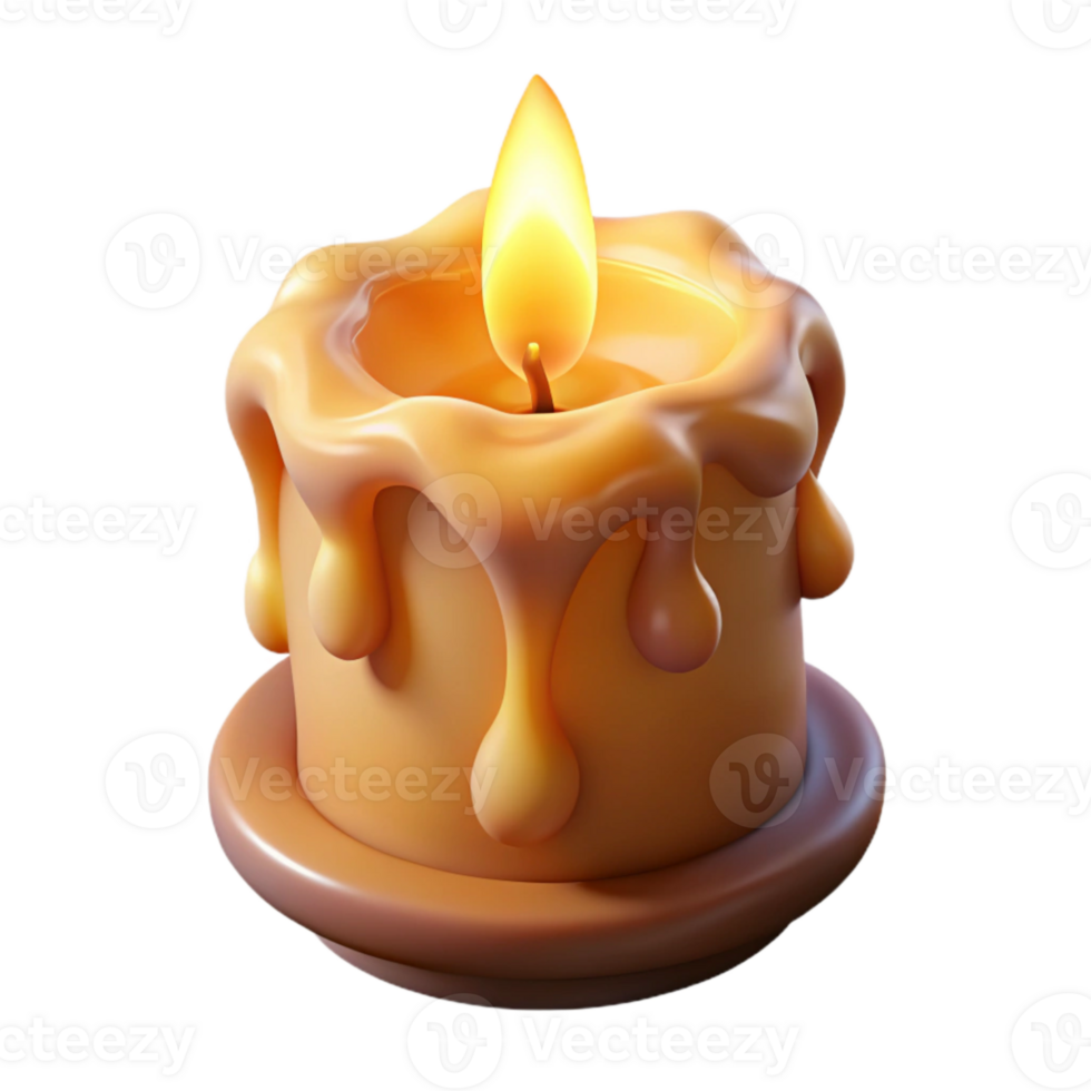 vibrant modern Burning Candle with Soft Light Isolated genuine png