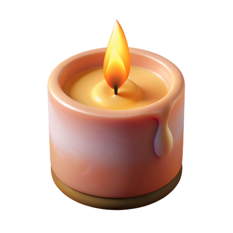 dramatic artistic Burning Candle with Soft Light Isolated authentic png