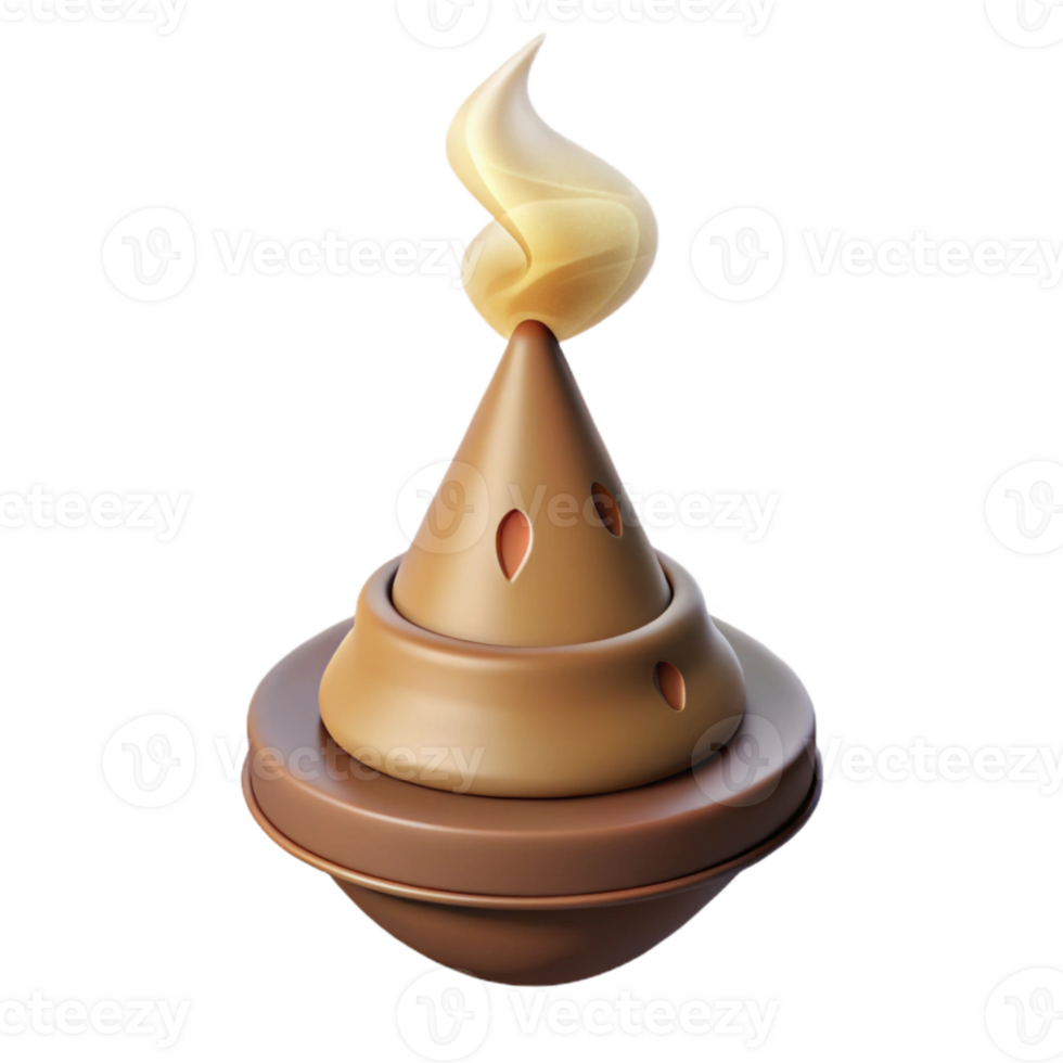 wonderful abstract Burning Incense Cone Transparent Background high quality png