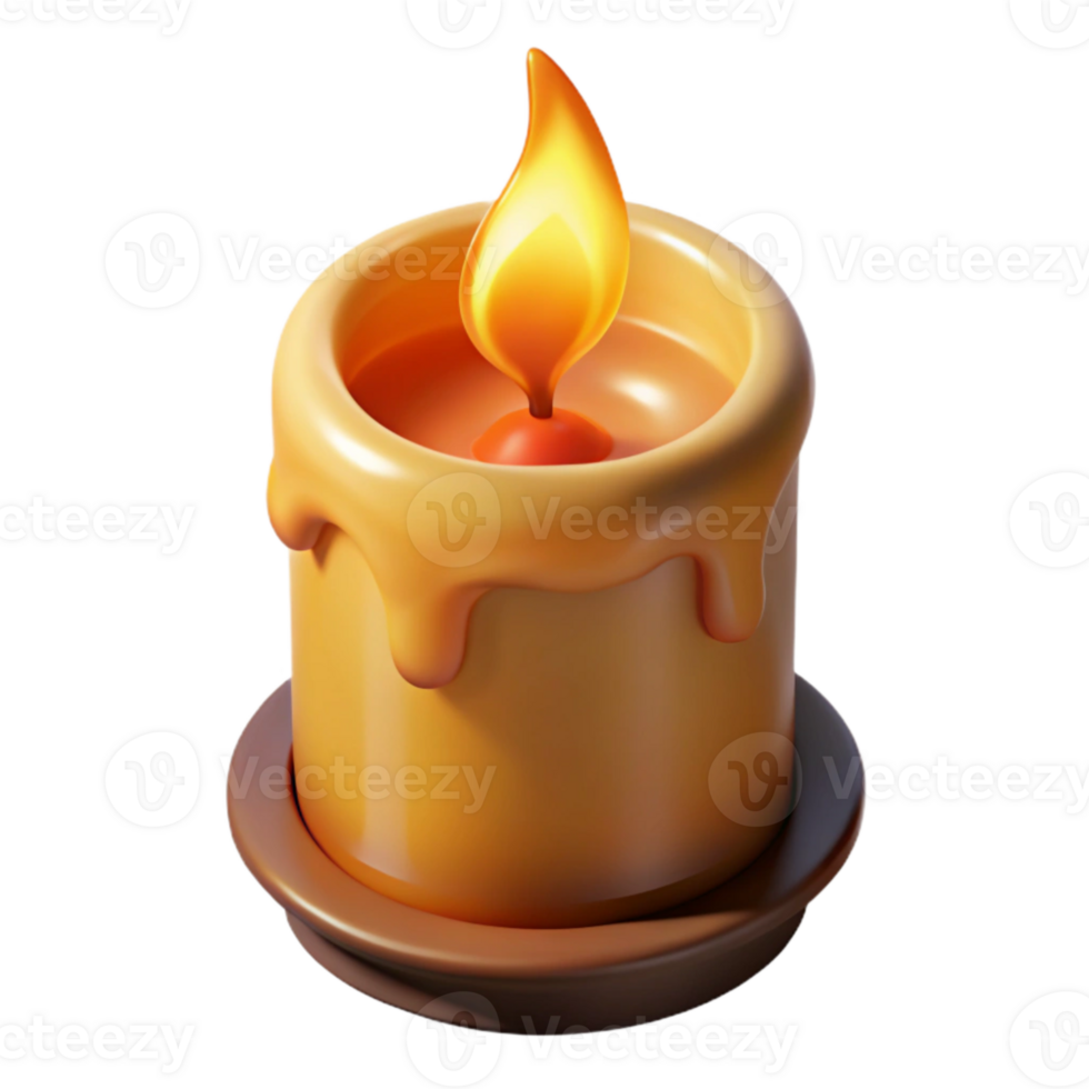 wonderful classic Burning Candle with Warm Glow Transparent genuine png