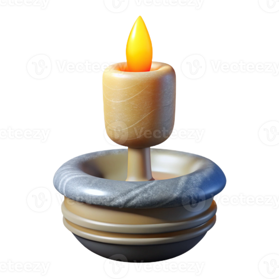 beautiful modern Burning Hanukkah Candle with Transparent Background high resolution png