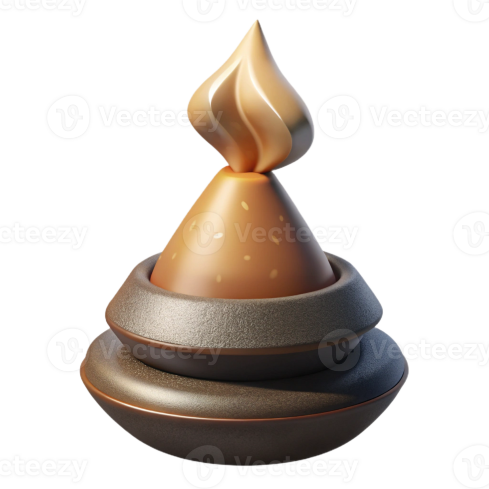 wonderful creative Burning Incense Cone Transparent Background 4K png