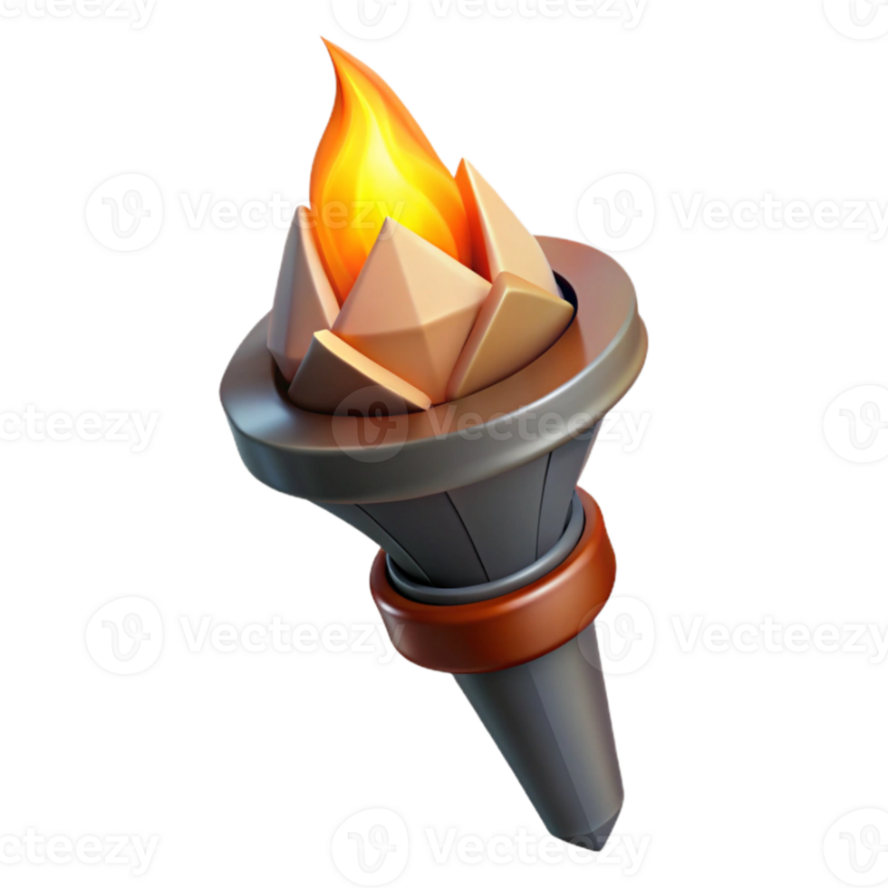 dramatic vintage Burning Torch Angled View Cutout premium png