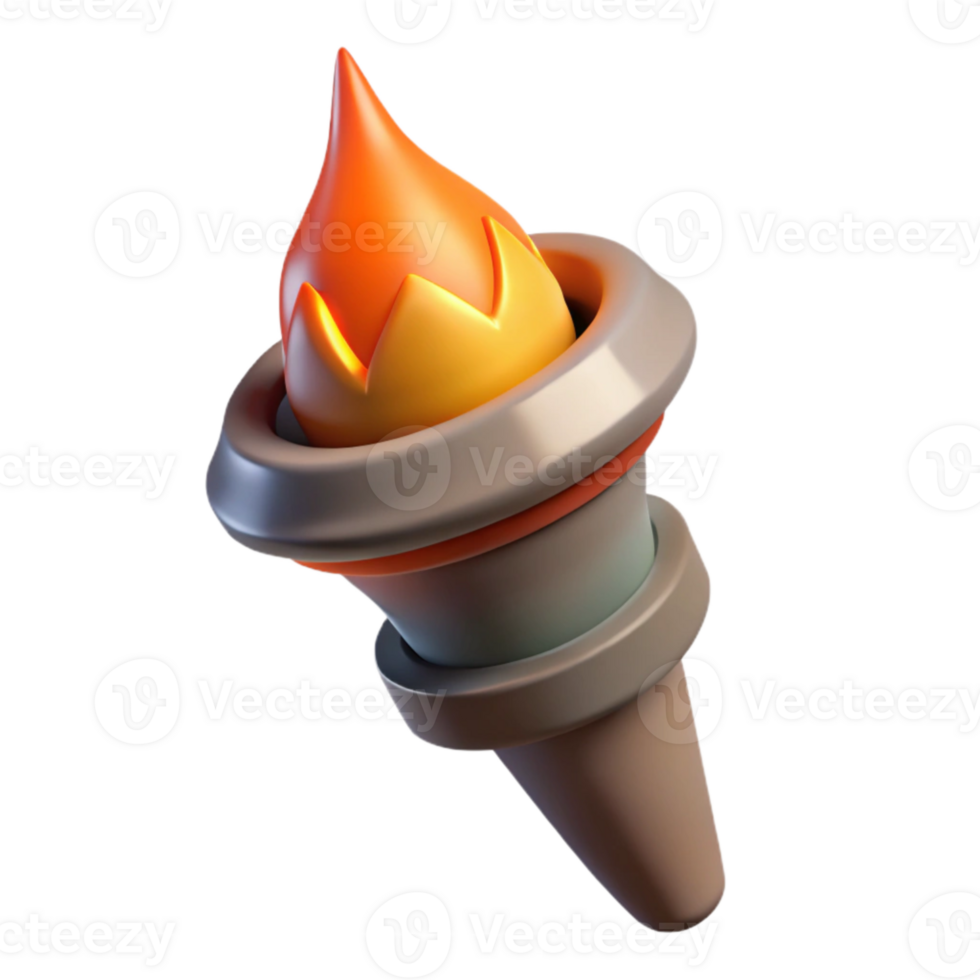 serene modern Burning Torch Angled View Cutout original png