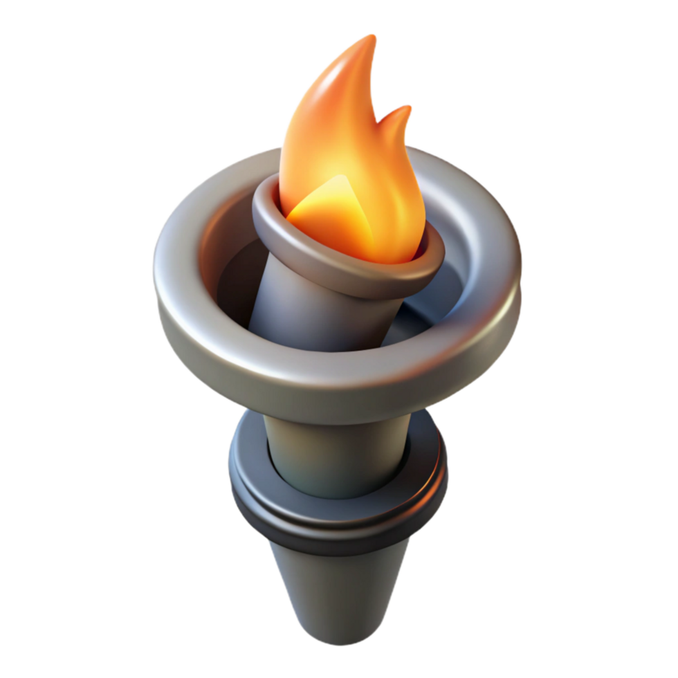 extraordinary rustic Burning Torch Isometric View Isolated Element genuine png