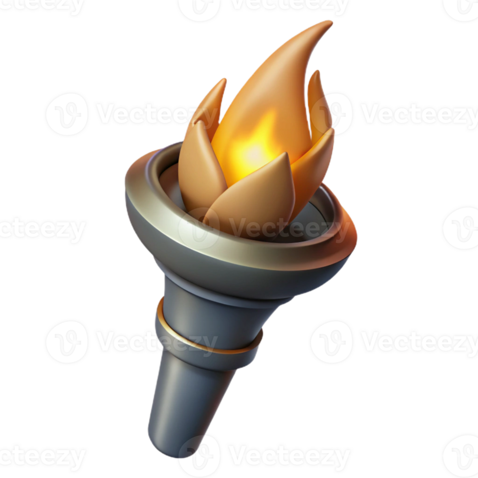 extraordinary contemporary Burning Torch Angled View Cutout detailed png