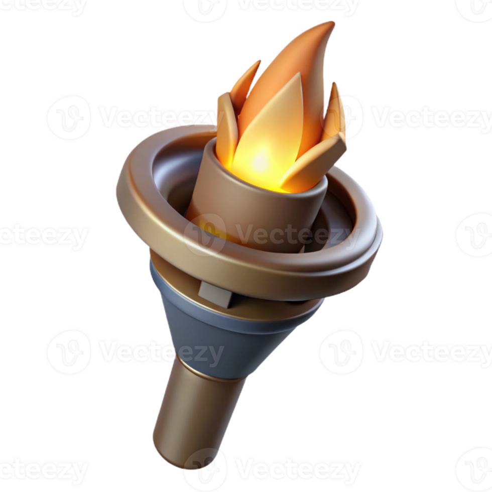 impressive abstract Burning Torch Angled View Cutout professional png