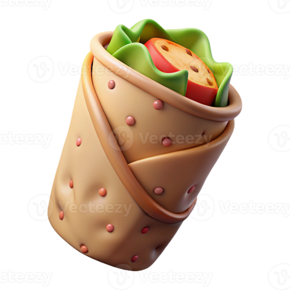 serene creative Burrito Transparent Background Wrapped detailed png