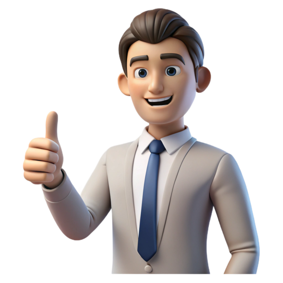 elegant abstract Businessman Giving Thumbs Up Silhouette Cutout genuine png