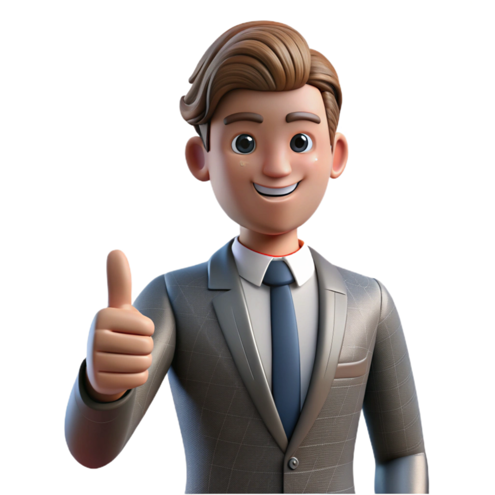impressive minimalist Businessman Giving Thumbs Up Silhouette Cutout authentic png