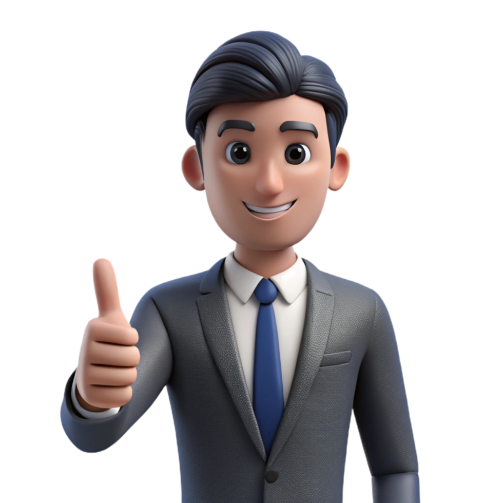 serene abstract Businessman Giving Thumbs Up Silhouette Cutout authentic png