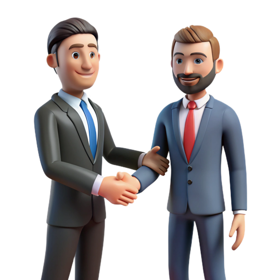 magnificent vintage Businessman in Suit Shaking Hands Transparent Background professional png