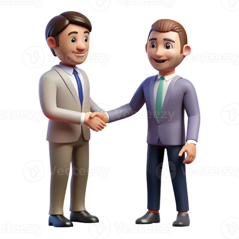 elegant classic Businessman Shaking Hands Side View Isolated Element professional png