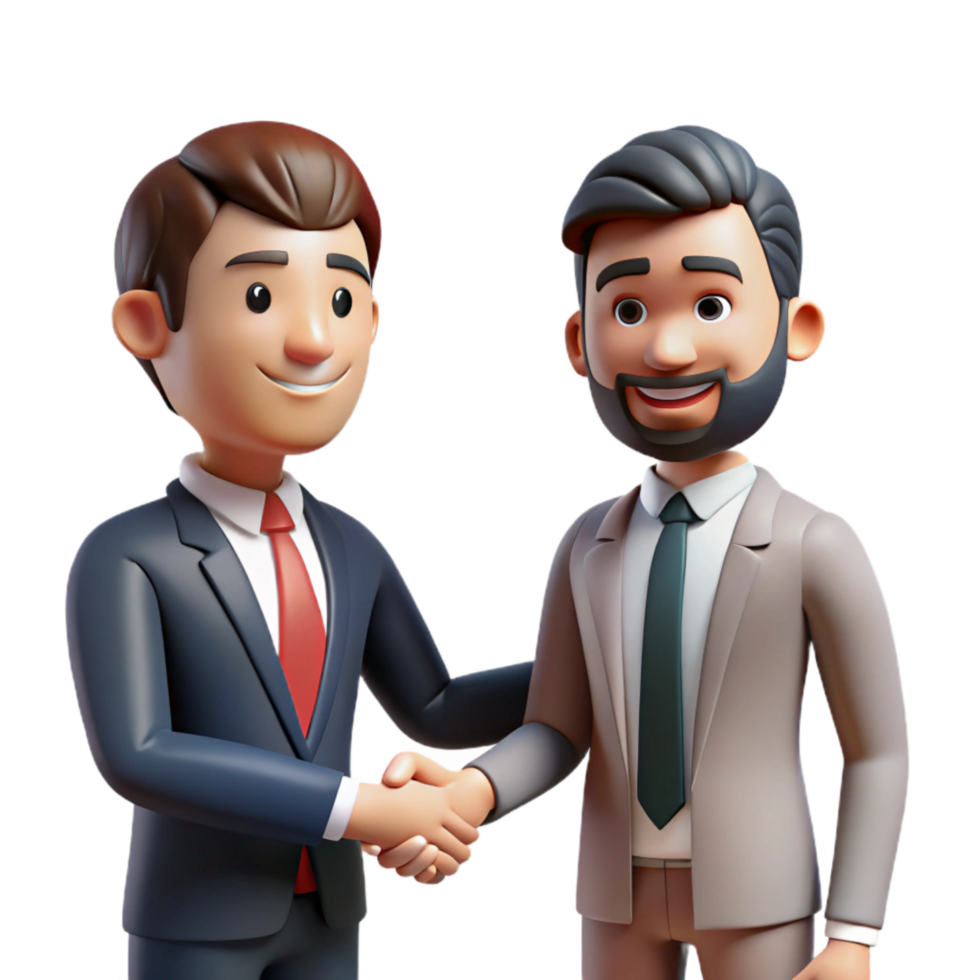 dramatic rustic Businessman Shaking Hands with Transparent Background genuine png