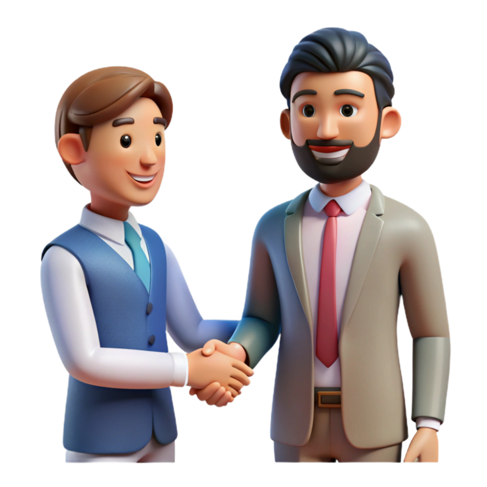 wonderful minimalist Businessman Shaking Hands with Transparent Background professional png