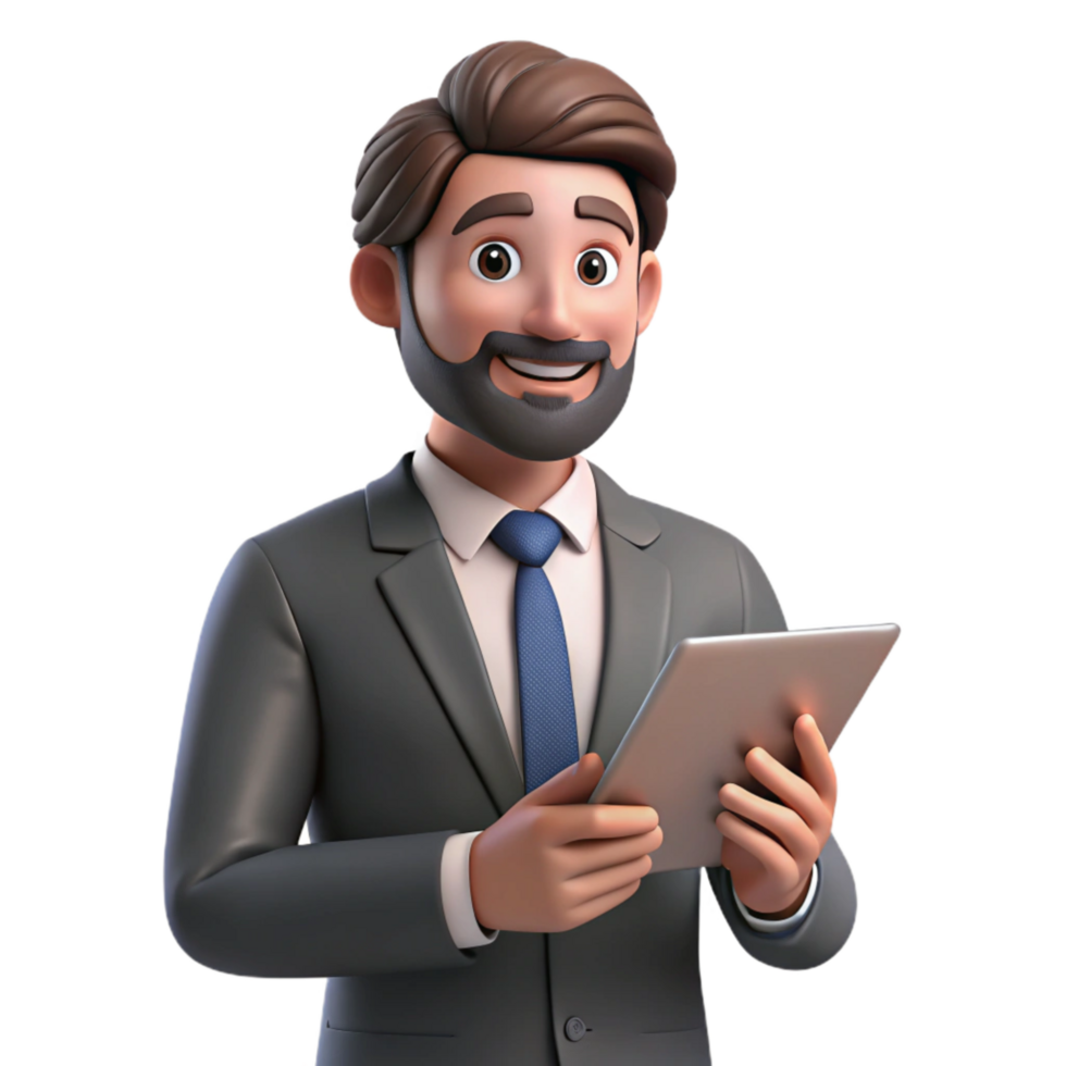stunning rustic Businessman Using Tablet Close Up Transparent high resolution png