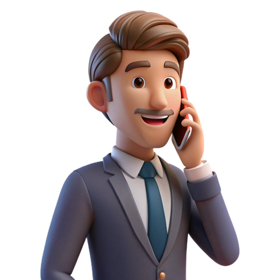 magnificent abstract Businessman Talking on Phone Side View authentic png