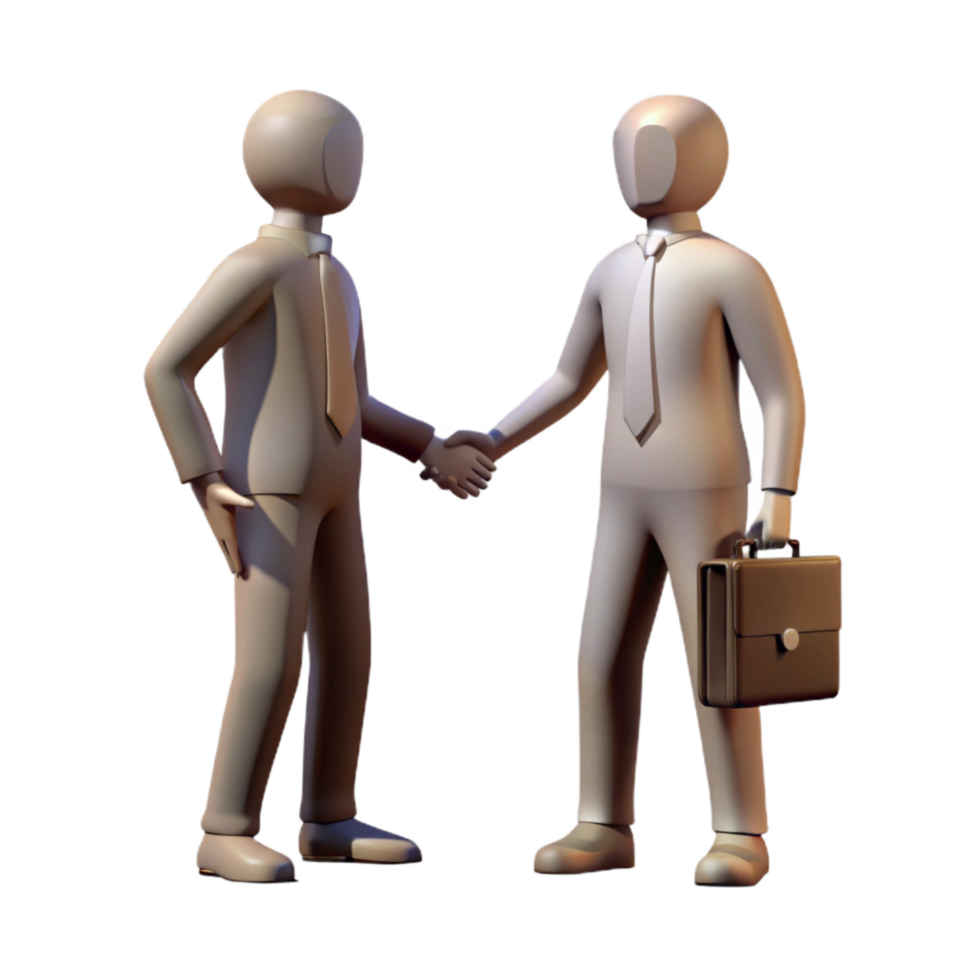 beautiful artistic Business People Shaking Hands Silhouette Isolated on Transparent Background authentic png