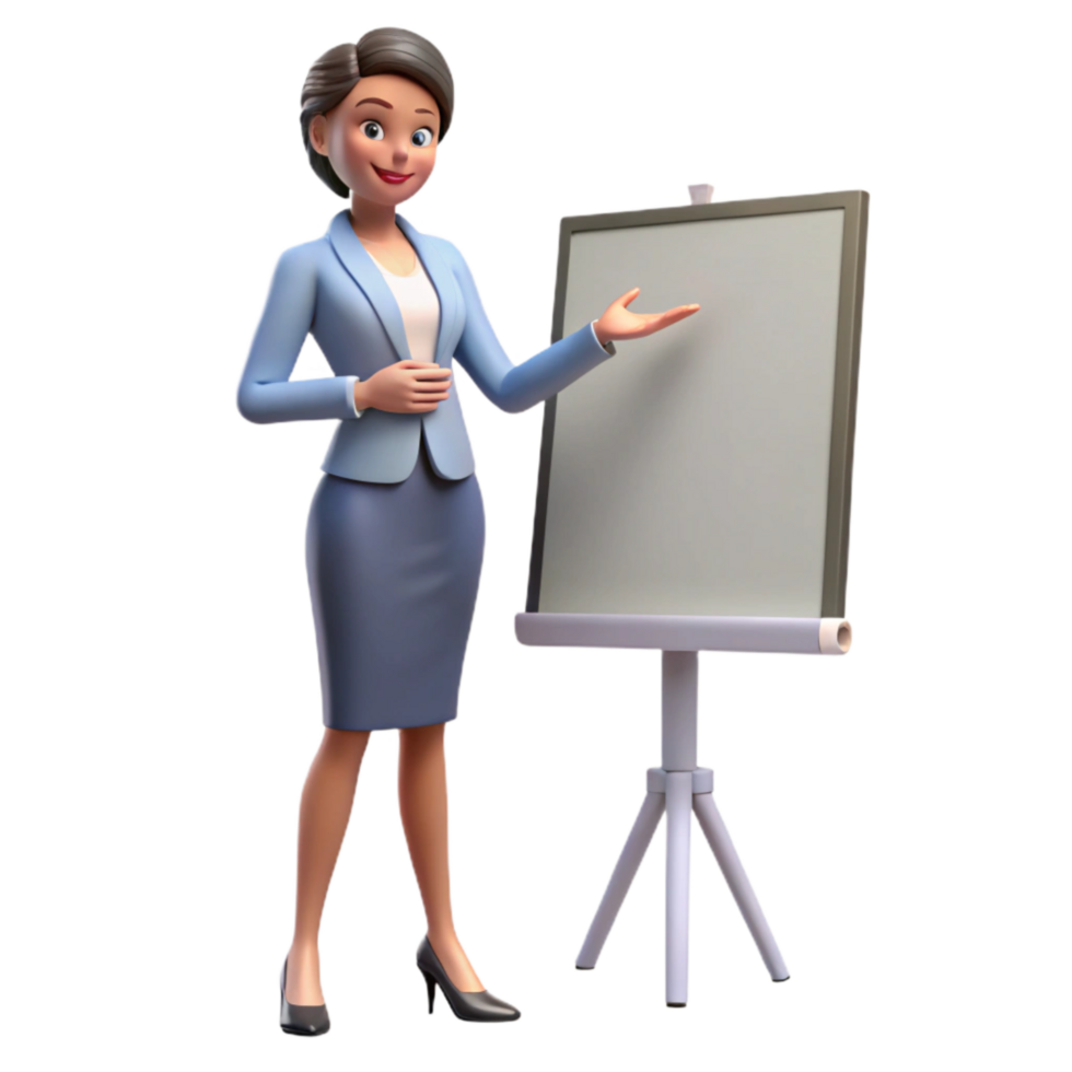vibrant abstract Businesswoman Giving Presentation Isolated high quality png