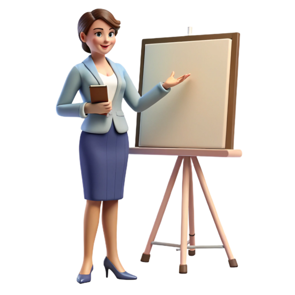 serene creative Businesswoman Giving Presentation Isolated 4K png