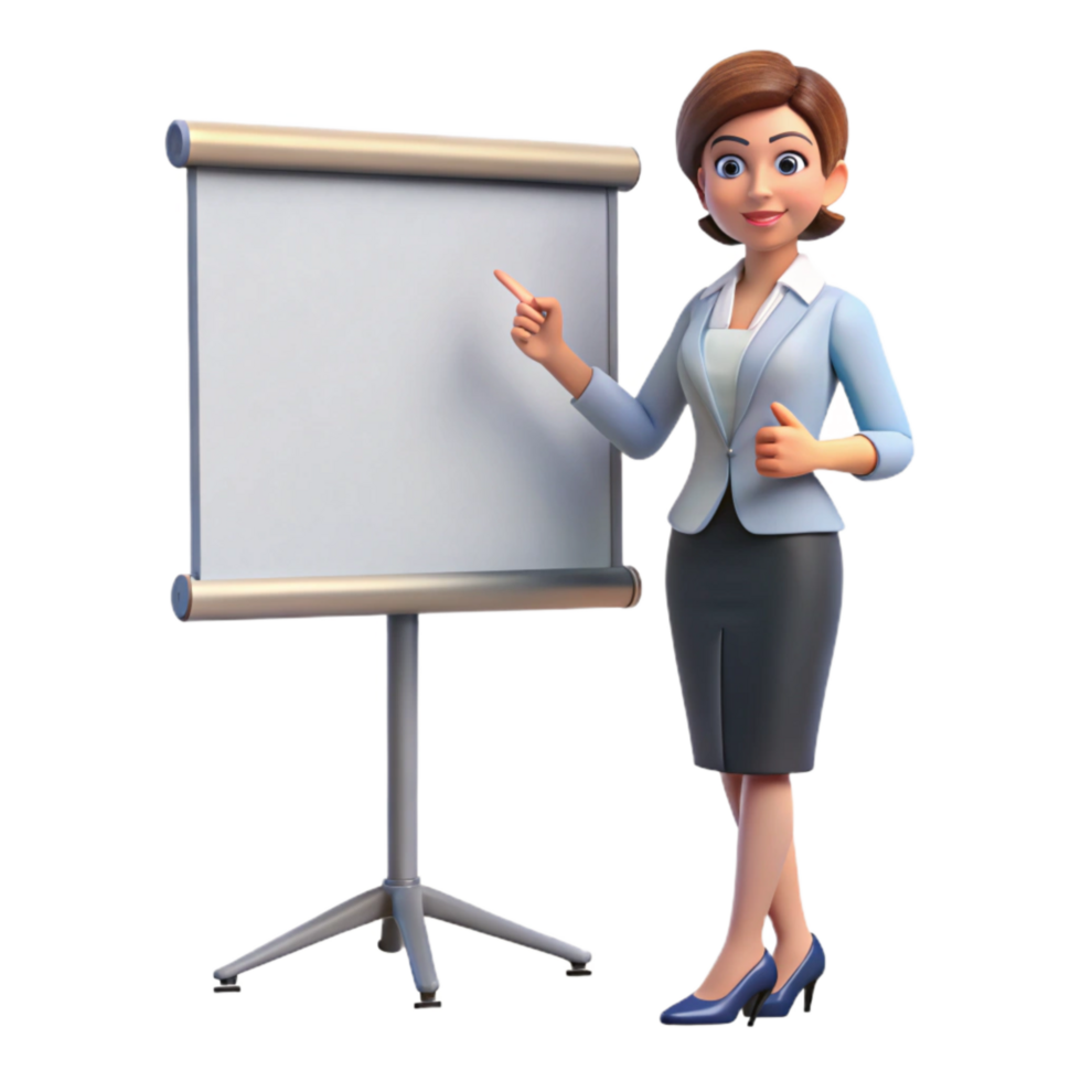 vibrant rustic Businesswoman Presenting on Projector Screen Isolated genuine png