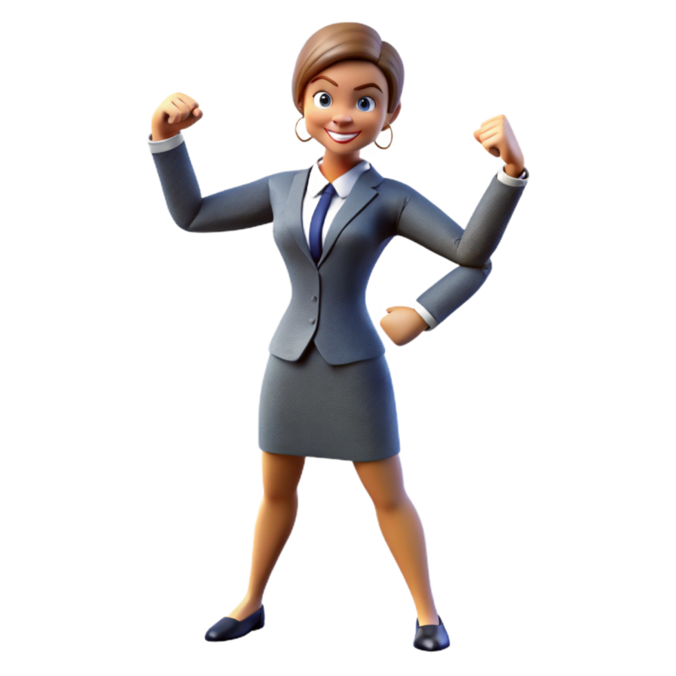 extraordinary creative Business Woman Silhouette in Power Pose Isolated Element genuine png