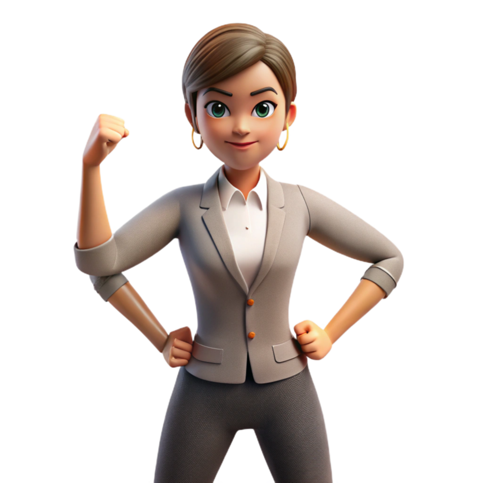 serene creative Business Woman Silhouette in Power Pose Isolated Element high resolution png