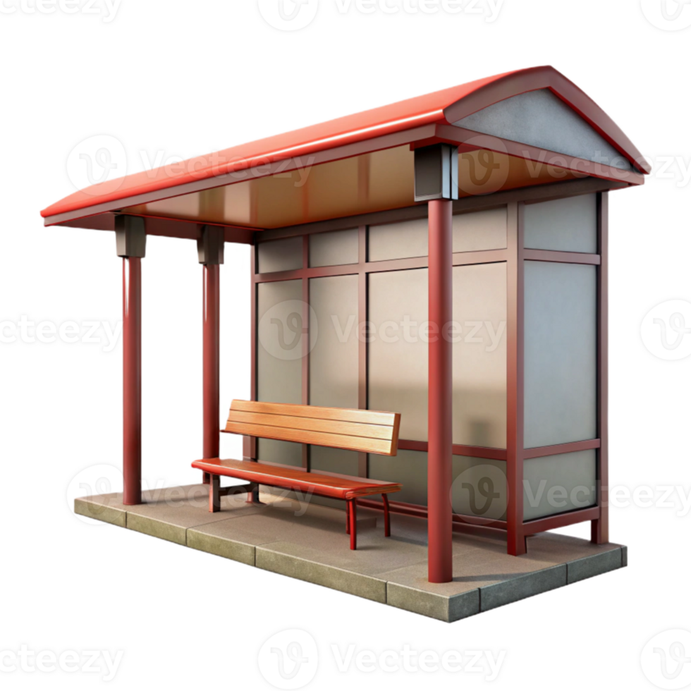 stunning vintage Bus Stop Shelter Empty Transparent Background genuine png