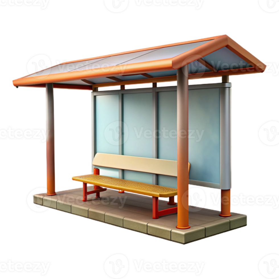 extraordinary traditional Bus Stop Shelter Empty Transparent Background authentic png