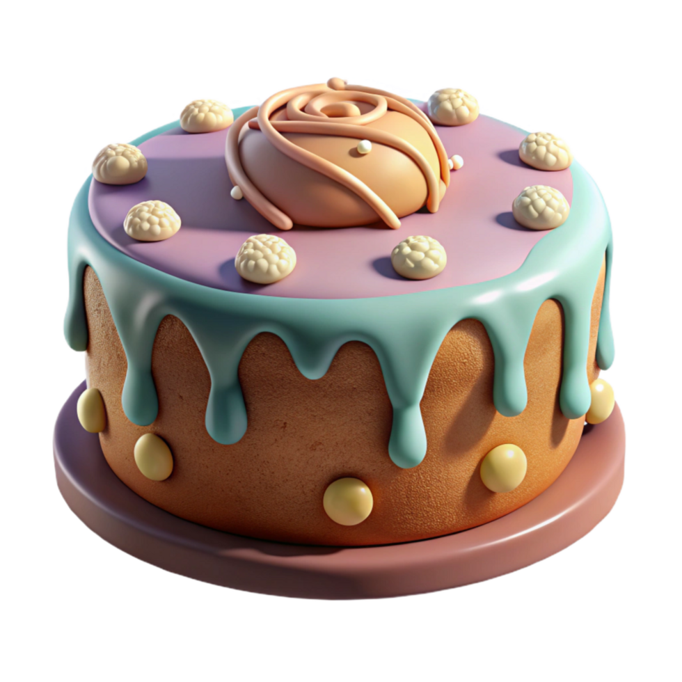 elegant rustic Cake Isolated with Frosting and Decorations original png