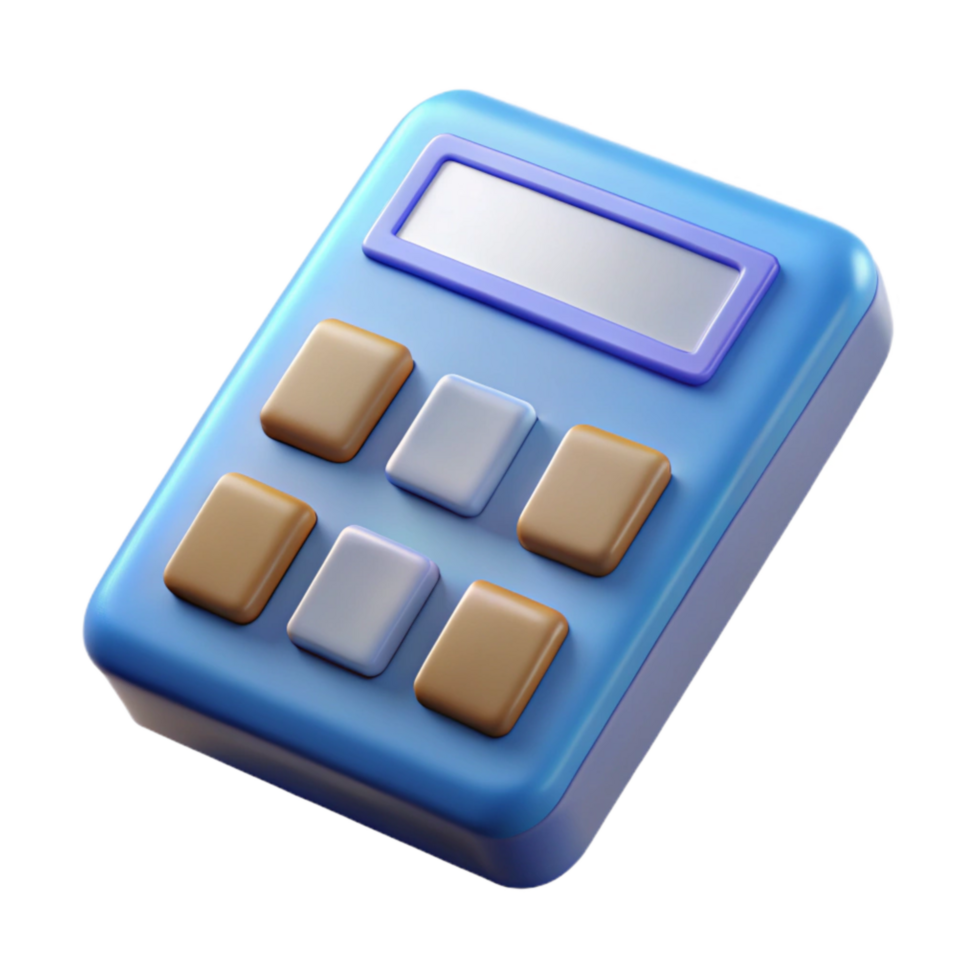 vibrant contemporary Calculator Angled View Isolated on Transparent Background high quality png
