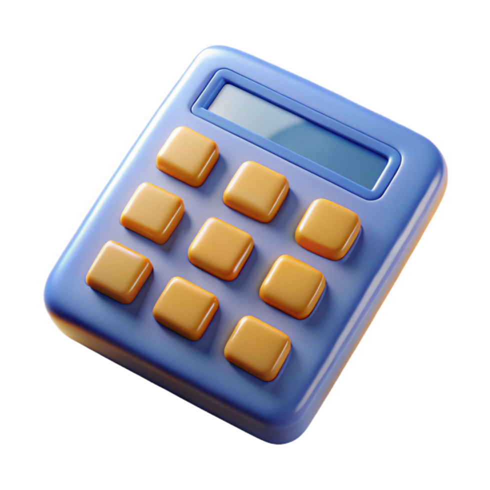 wonderful minimalist Calculator Top View Isolated on Transparent Background high quality png