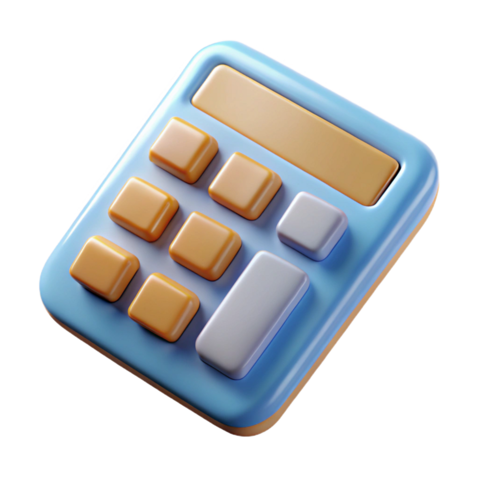 extraordinary modern Calculator Top View Isolated on Transparent Background professional png