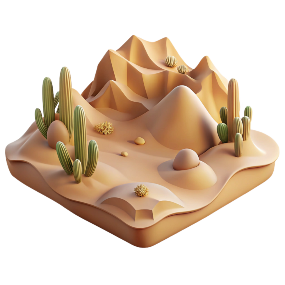 extraordinary classic Calm Desert Landscape Beige Hues Transparent Background high resolution png