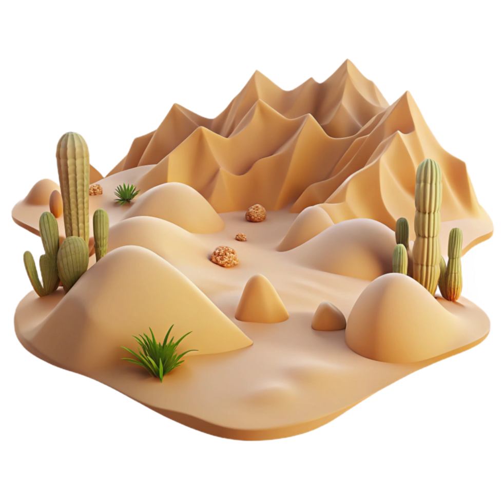 stunning classic Calm Desert Landscape Beige Hues Transparent Background exclusive png