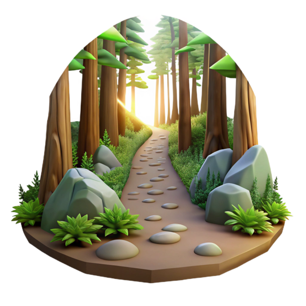 vibrant contemporary Calm Forest Path with Sunlight Transparent Background professional png