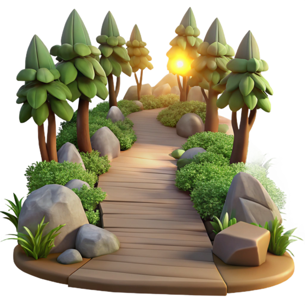 vibrant contemporary Calm Forest Path with Sunlight Transparent Background high resolution png