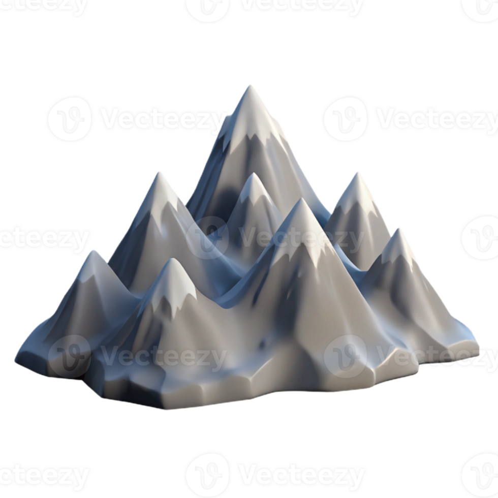 elegant abstract Calm Mountain Range Snow Capped Peaks Transparent Background professional png