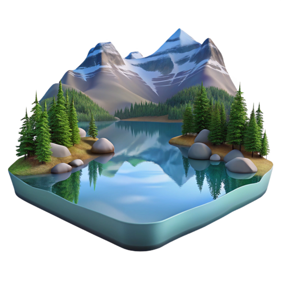 vibrant classic Calm Lake Reflection Scenic View Cutout genuine png